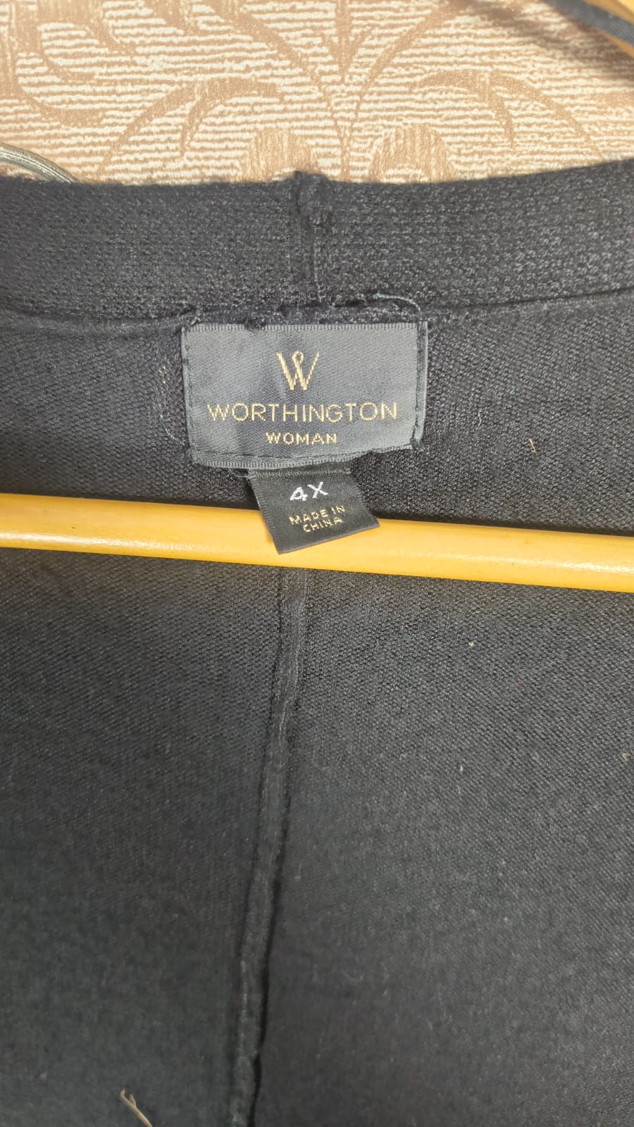 Worthington Woman Black Open-Front Knit Cardigan (Size 4X)