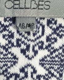 Cellbes Navy & White Geometric Knit Cardigan (Size 46/48)