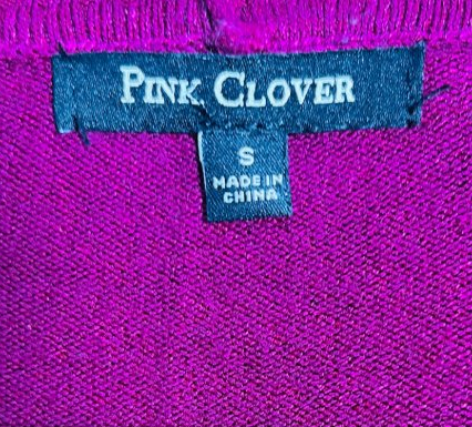 Pink Clover Deep Magenta Shawl-Collar Cardigan with Pockets (Size S)