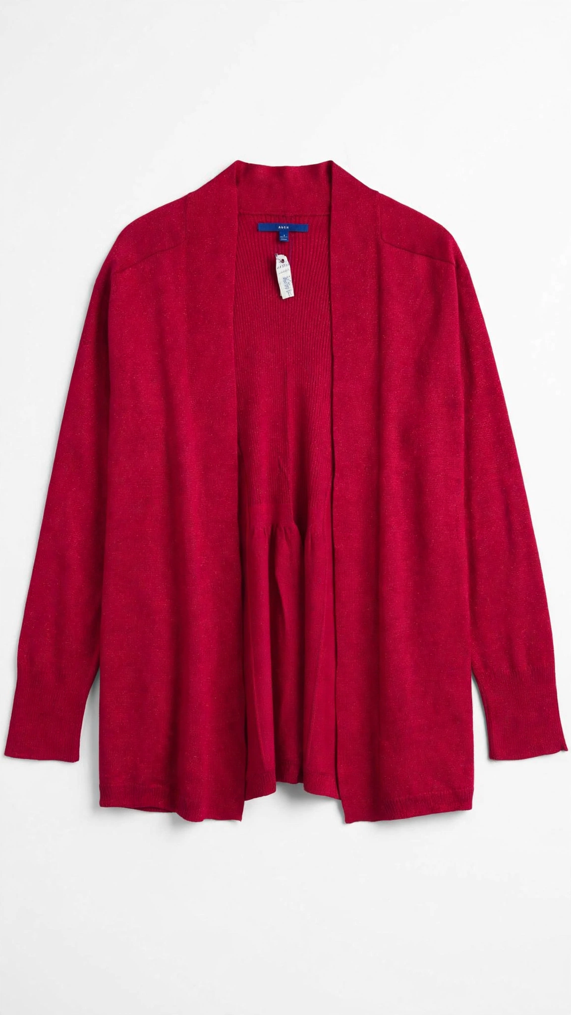 apt.9 Red Fine-Knit Open Cardigan (Size XL)