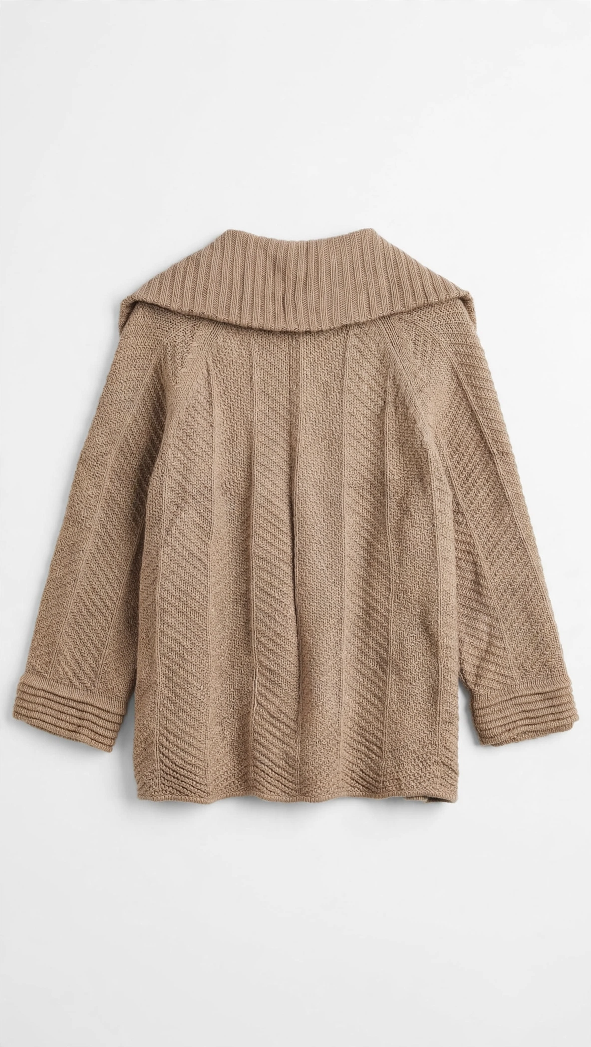 JM Collection Camel Toggle Cardigan with Shawl Collar (Size L)