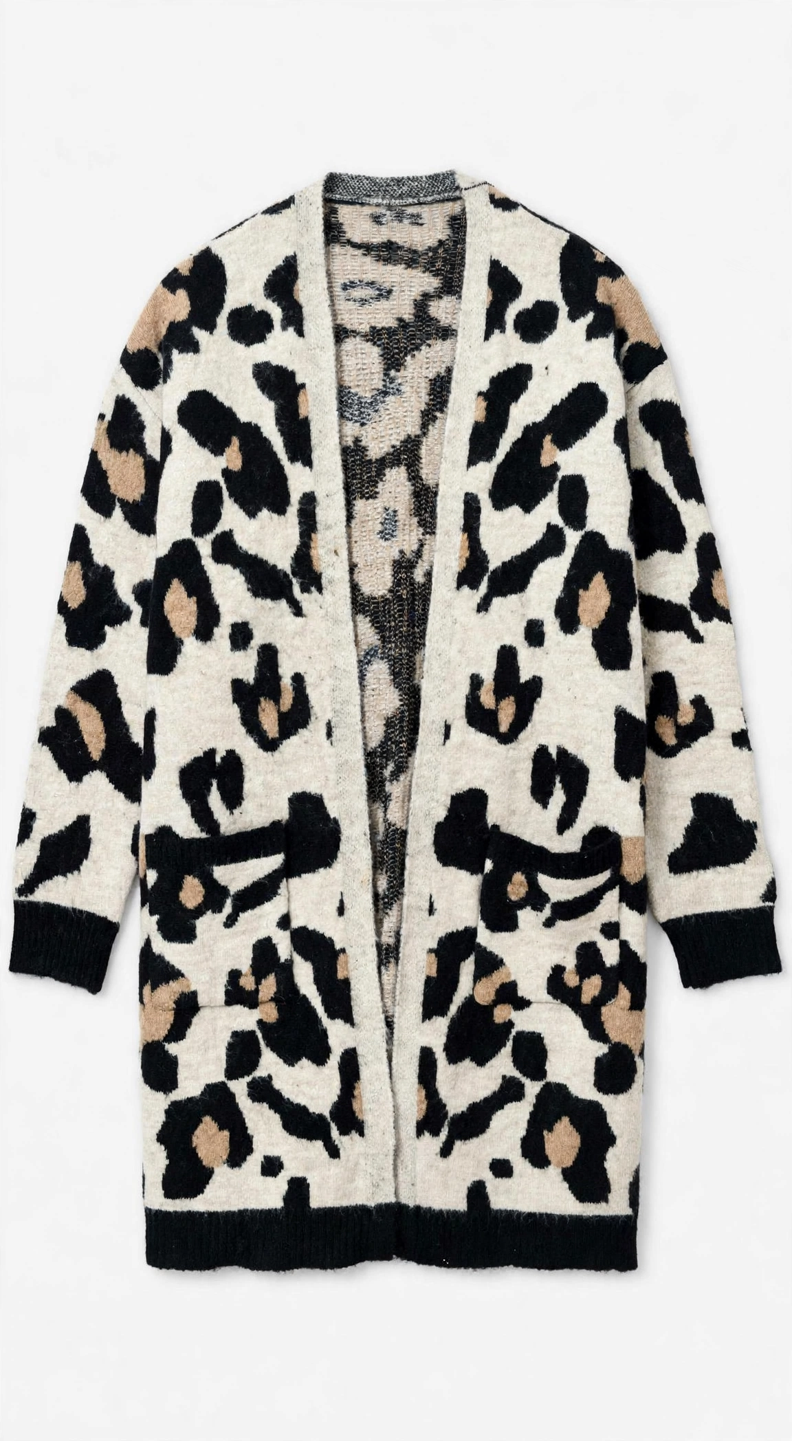Altar’d State Leopard-Print Knit Pocket Cardigan (Size M/L)