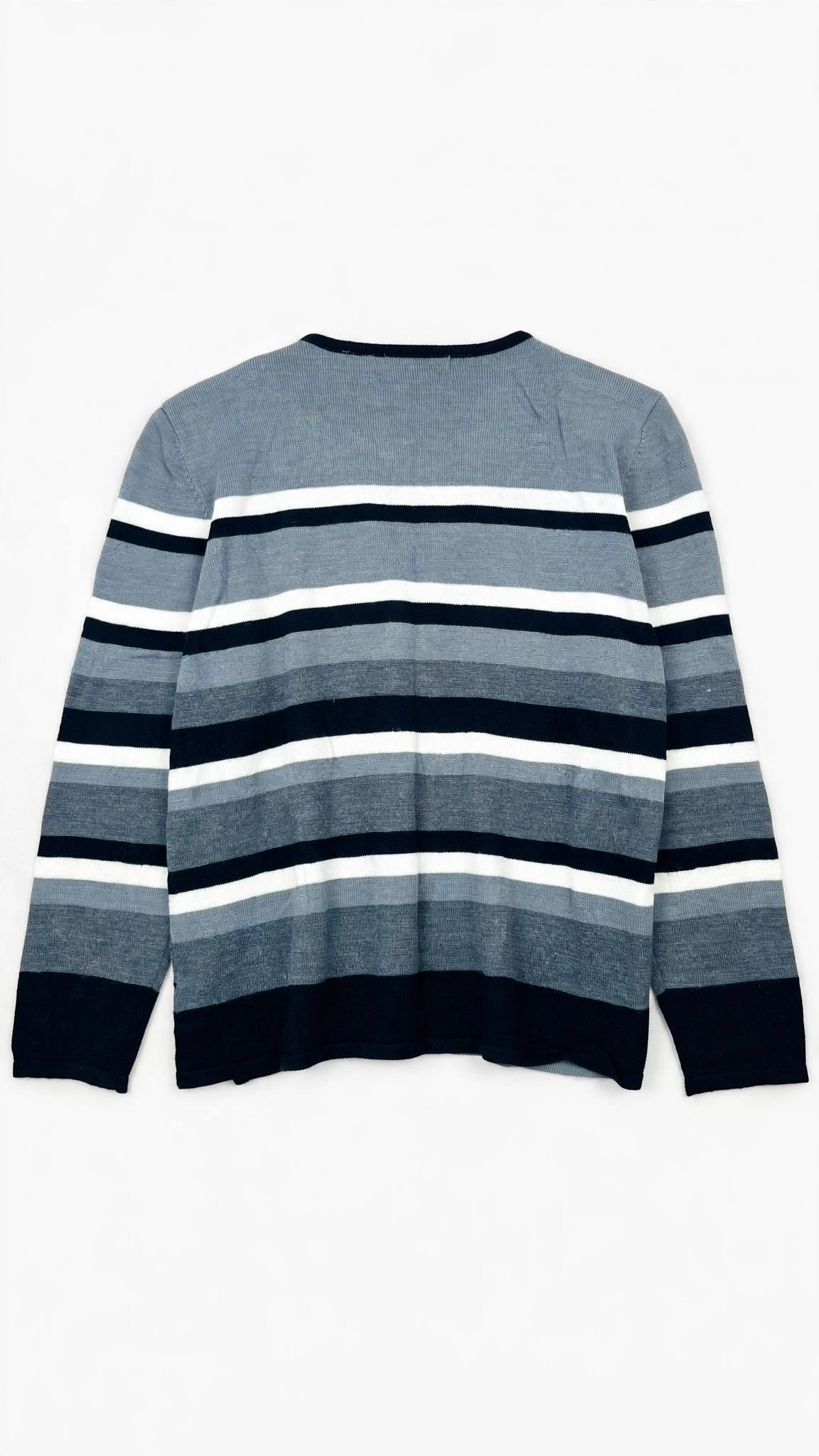 alfred dunner Grey Striped Knit Twinset Cardigan (Size L)