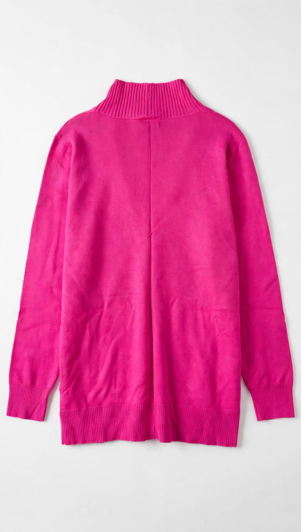 Urban Coco Hot Pink Ribbed Open-Front Cardigan (Size 2XL)