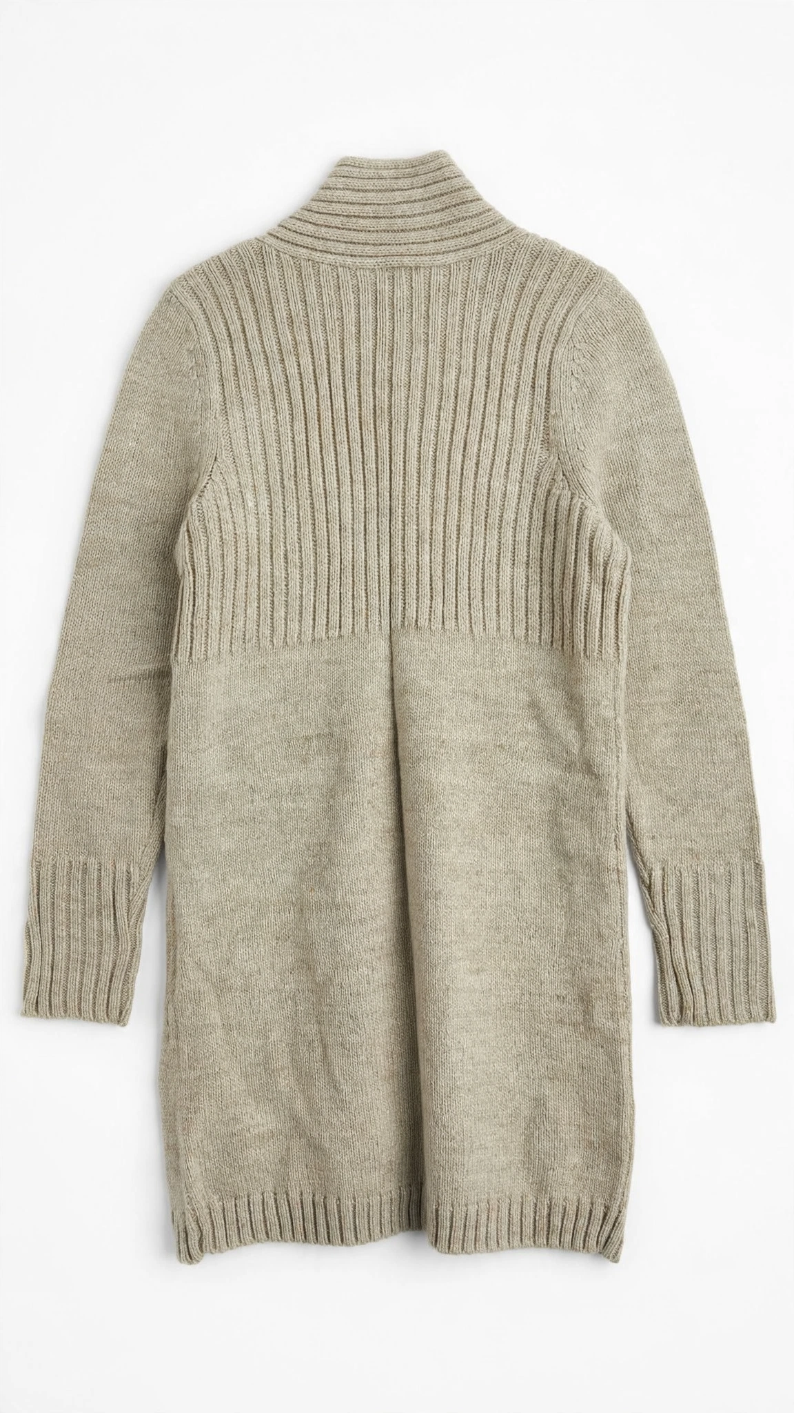 Wallis Oatmeal Beige Ribbed Knit Pocket Cardigan (Size S)