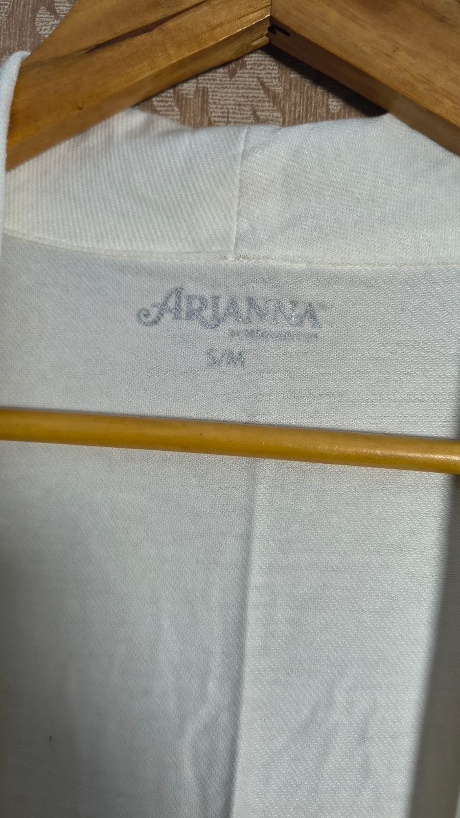 Arianna White Open-Front Draped Cardigan (Size S/M)