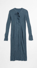 Aeropostale Blue-Grey Ribbed Tie-Front Longline Cardigan (Size S)