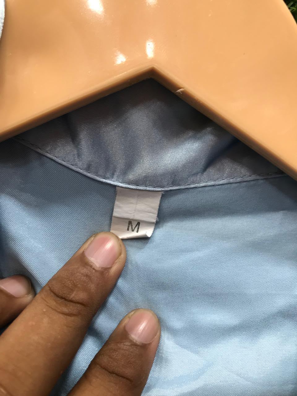 Women's Satin Night Suit – Heart Embroidery Pocket Shirt & Shorts Pyjama Set (Light Blue, Size M)