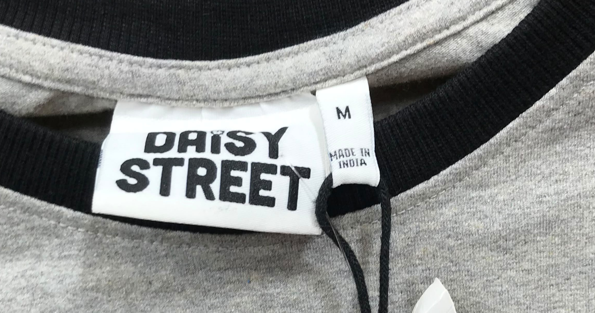 Daisy Street Los Angeles Raglan T-Shirt – Grey/Black (Size M)