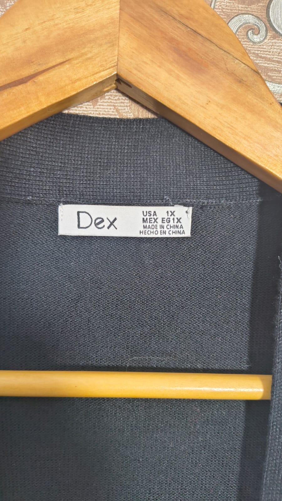 Dex Grey and Navy Colorblock Grommet Cardigan (Size 1X)