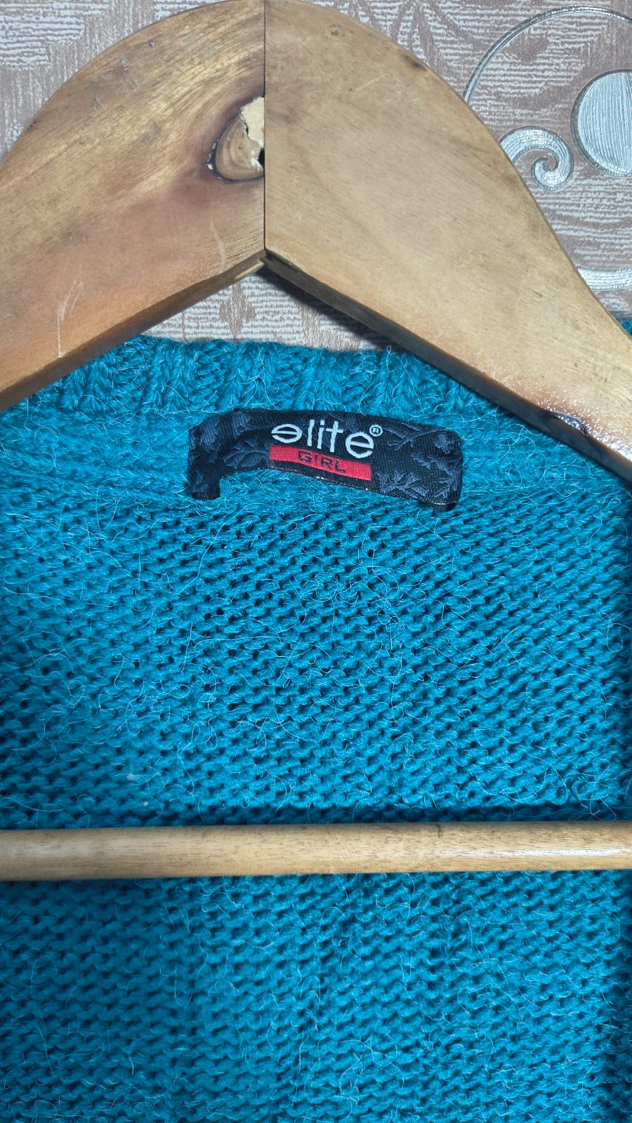 Elite GIRL Teal Shawl-Collar Cardigan with Ruffled Hem (Girls)