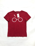 Fancyqube Glasses & Bolt Graphic T-Shirt – Red (Size M)