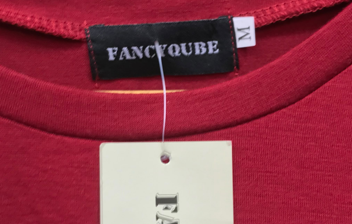 Fancyqube Glasses & Bolt Graphic T-Shirt – Red (Size M)