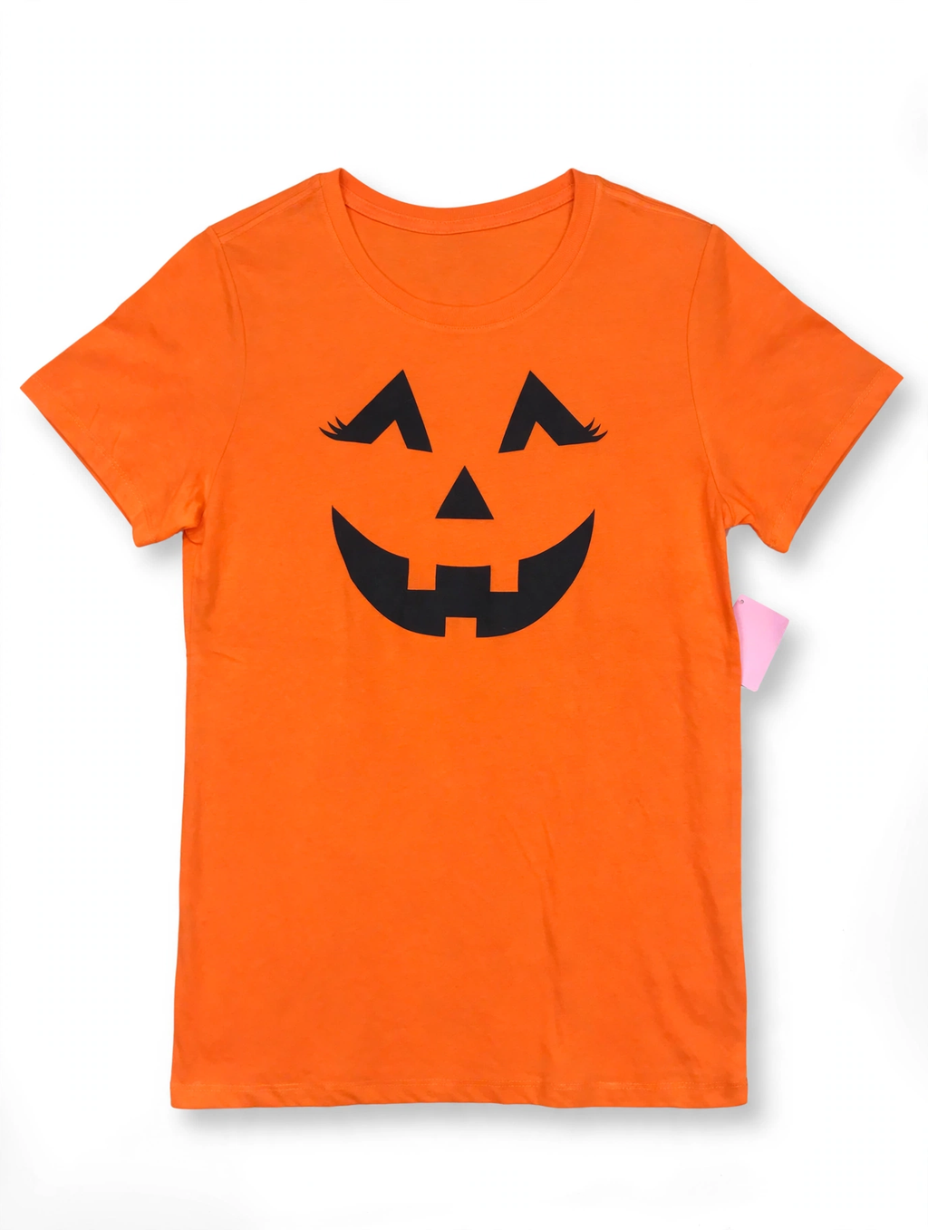 Way to Celebrate! Halloween Pumpkin Face T-Shirt – Orange (Size L 12/14)