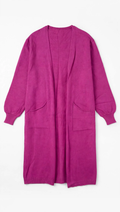 J'Aime La Vie Paris Magenta Longline Cardigan with Pockets