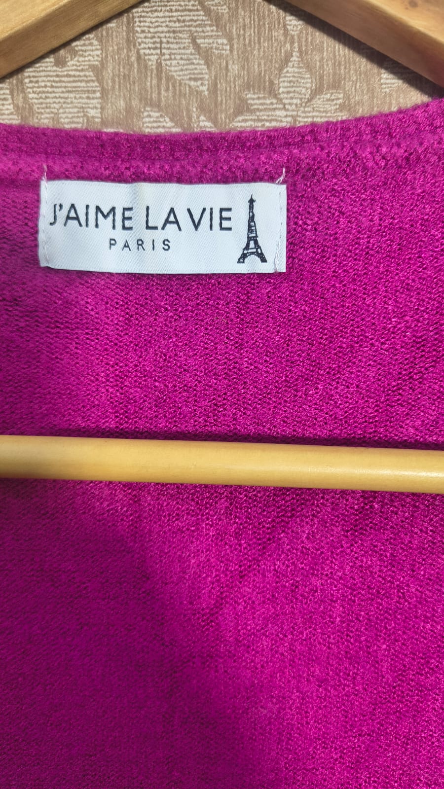 J'Aime La Vie Paris Magenta Longline Cardigan with Pockets