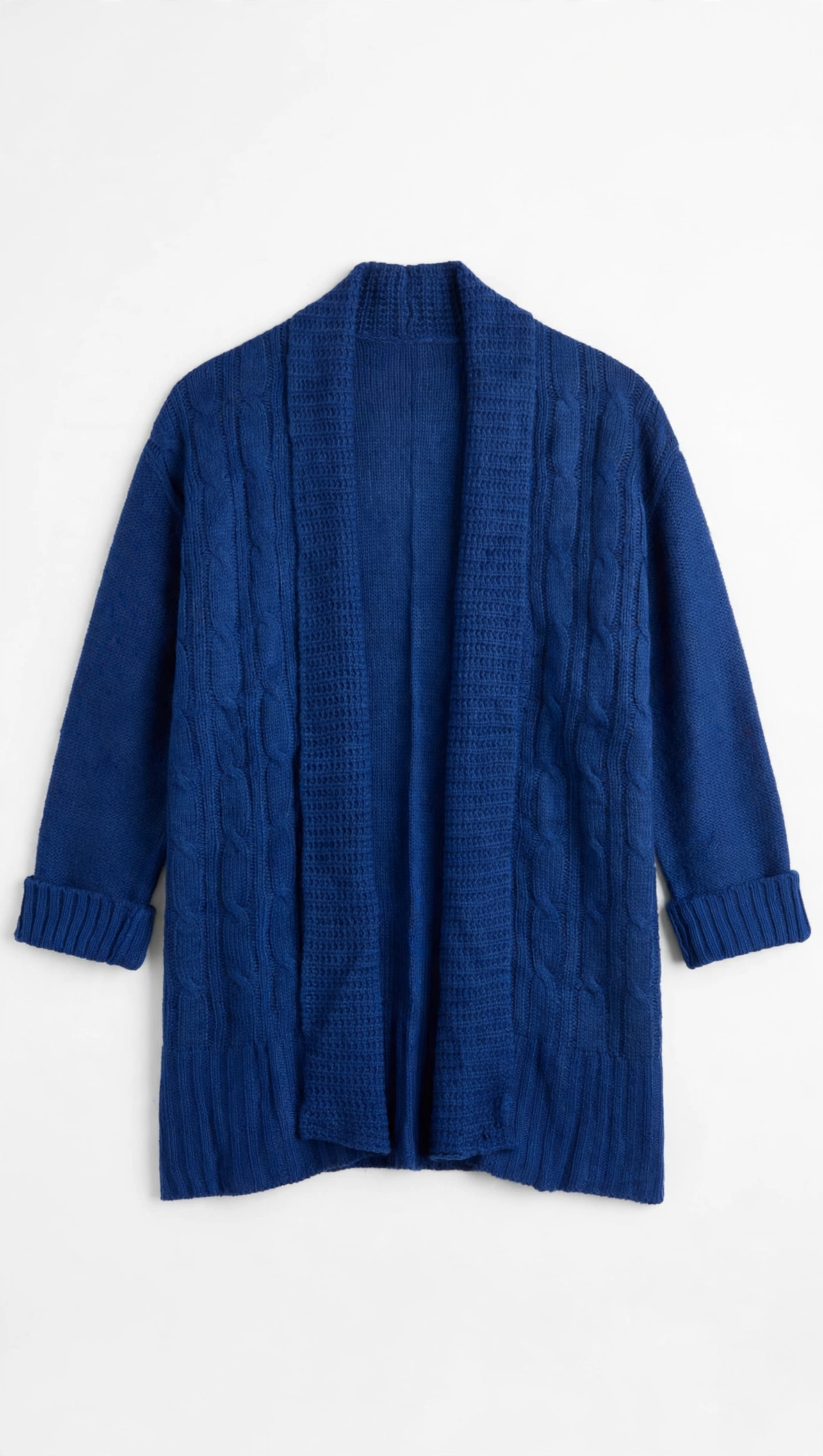 Jason Maxwell Royal Blue Cable-Knit Shawl-Collar Cardigan (Size M)