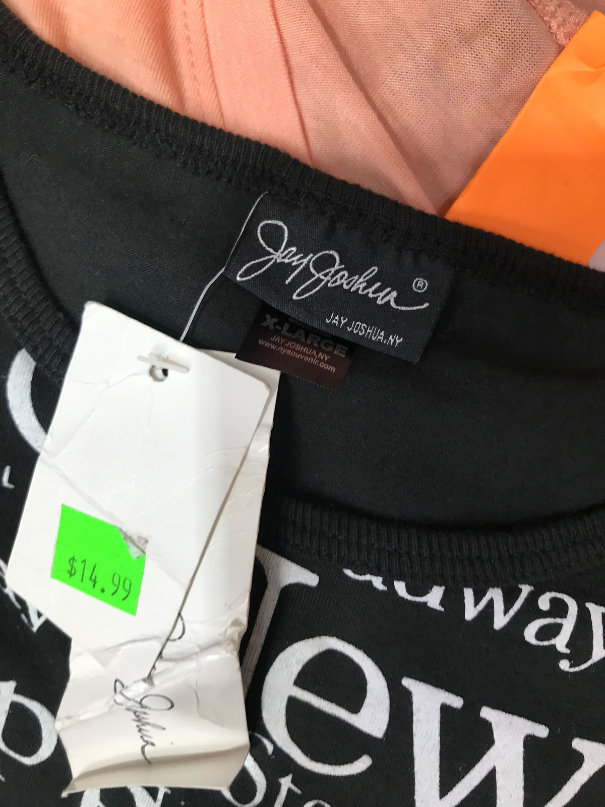 Jay Joshua New York Souvenir T-Shirt – Black (Size XL)