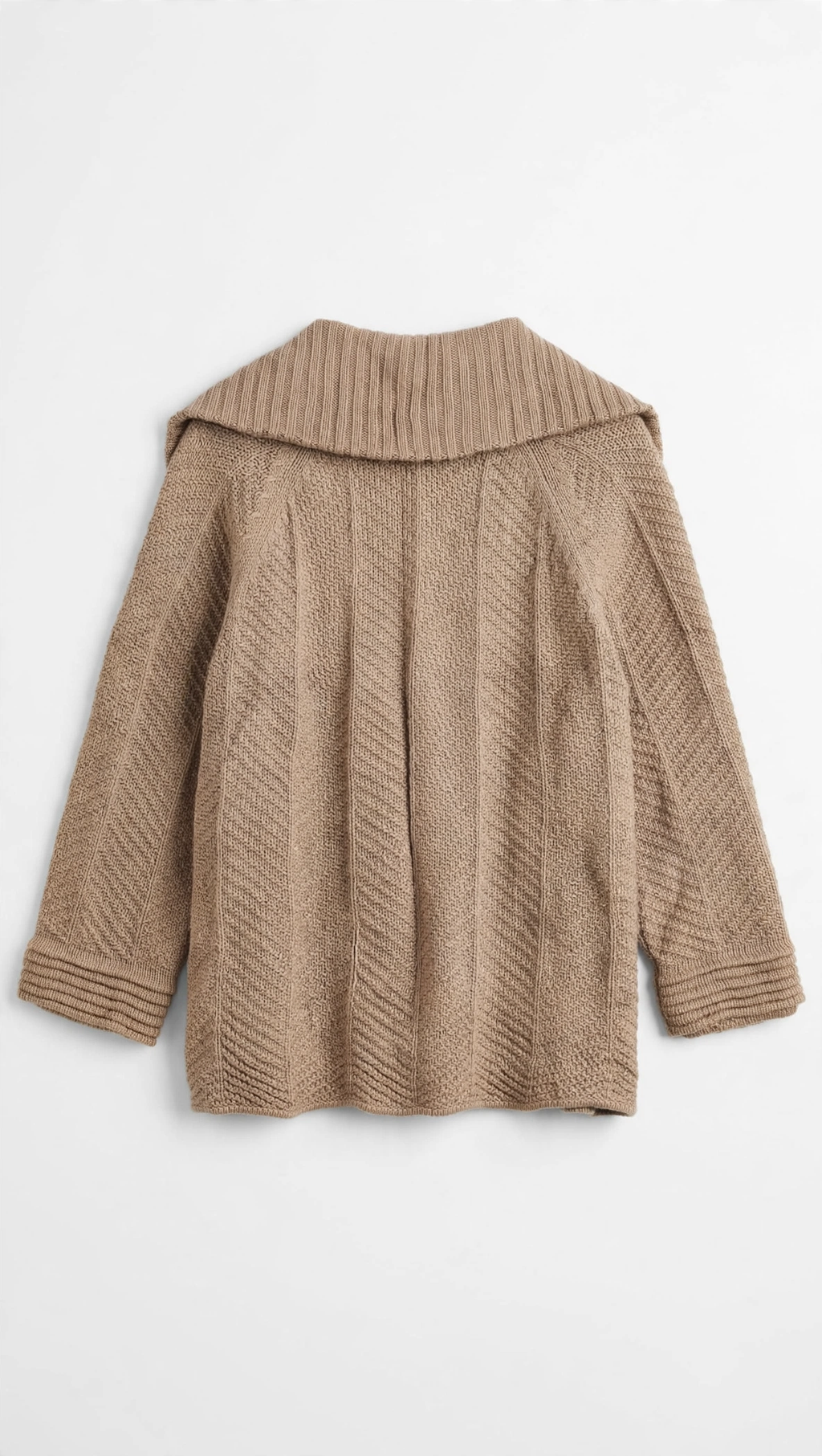 JM Collection Camel Toggle Cardigan with Shawl Collar (Size L)