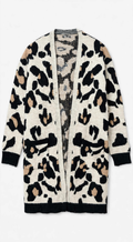 Altar’d State Leopard-Print Knit Pocket Cardigan (Size M/L)