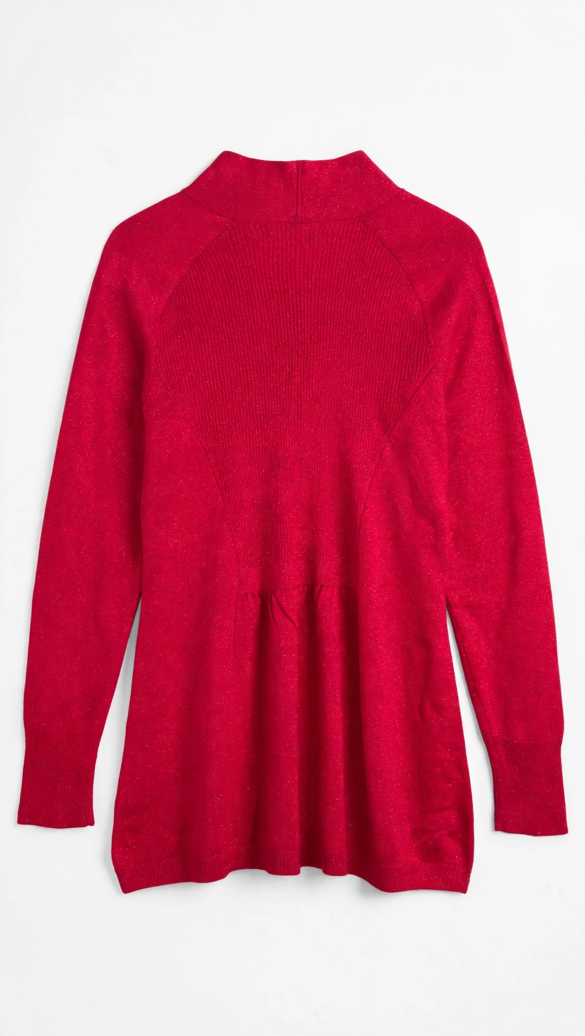 apt.9 Red Fine-Knit Open Cardigan (Size XL)