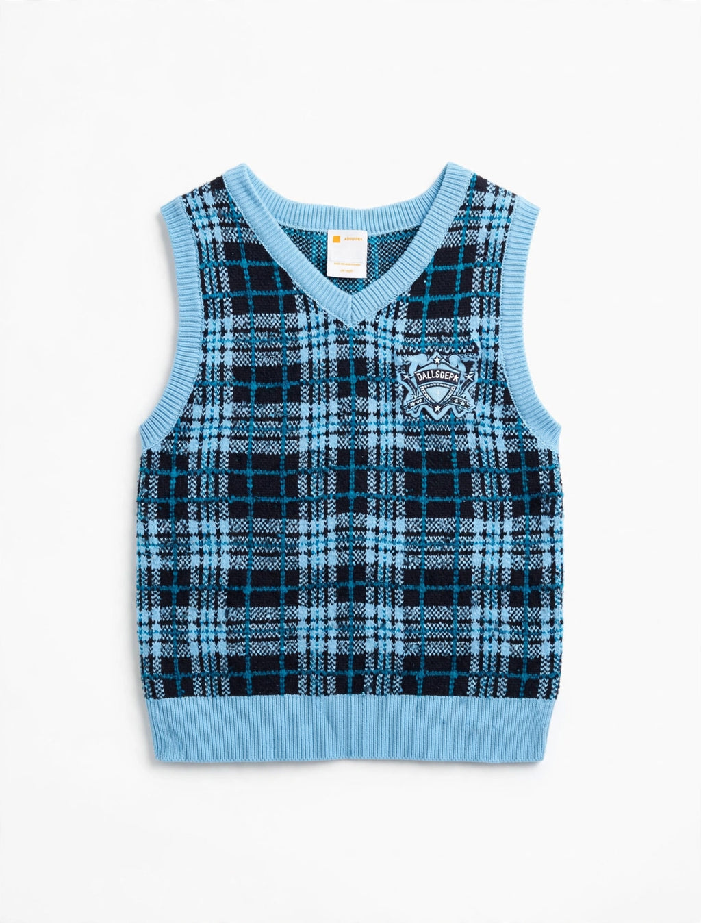 Disney Descendants 'Rise of Red' Blue Plaid Knit Sweater Vest (Size L 10/12)