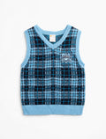 Disney Descendants 'Rise of Red' Blue Plaid Knit Sweater Vest (Size L 10/12)