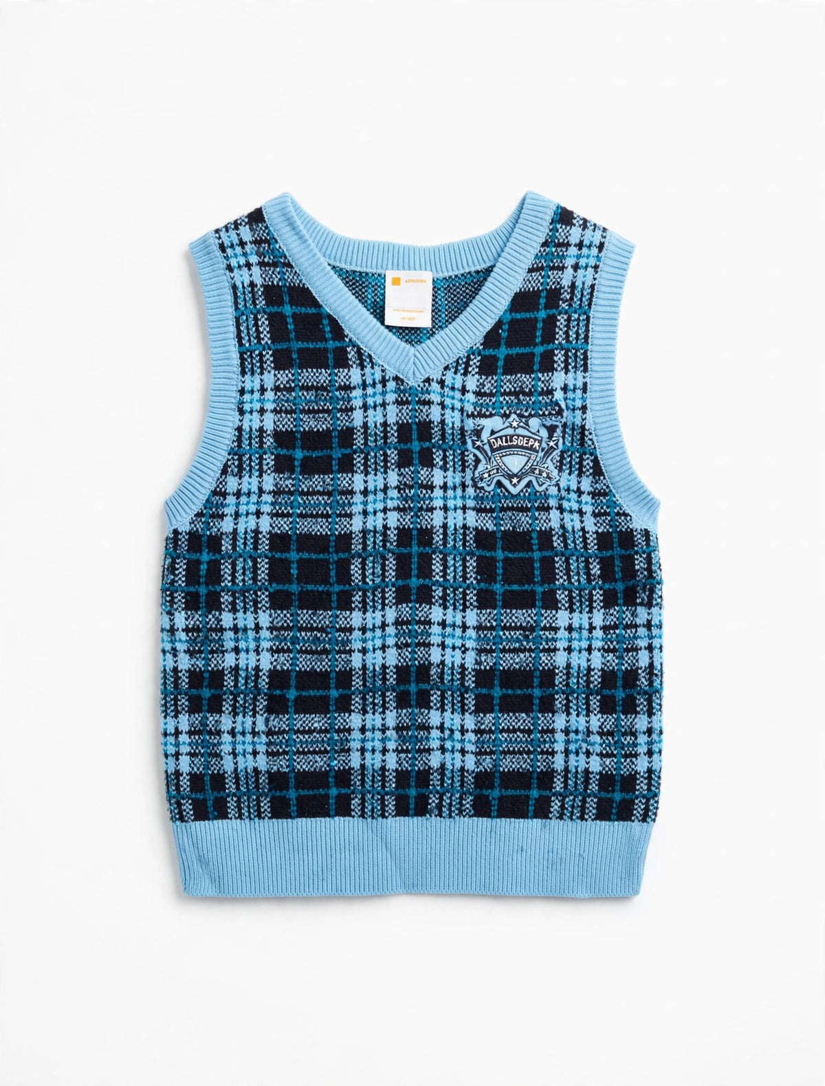 Disney Descendants 'Rise of Red' Blue Plaid Knit Sweater Vest (Size L 10/12)