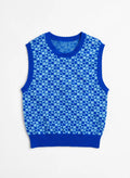 wild fable Blue Checkerboard Knit Sweater Vest (Size M)