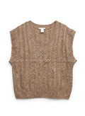 cupcakes and cashmere Tan Cable-Knit Sweater Vest (Size M)