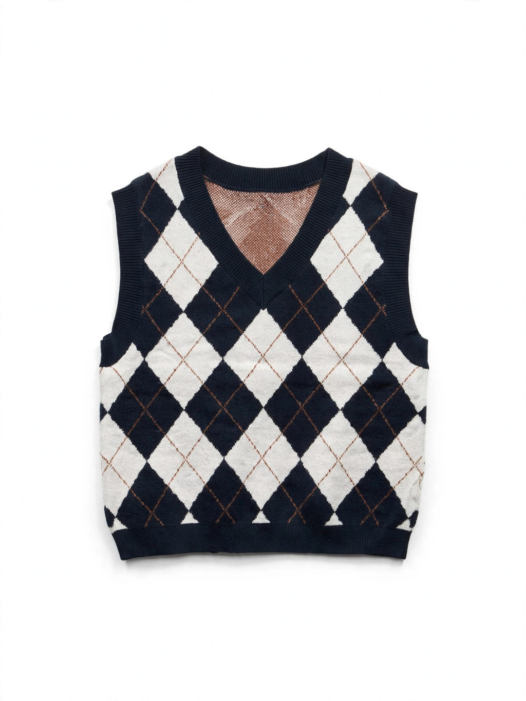 SO Navy Argyle Knit Sweater Vest (Size L)