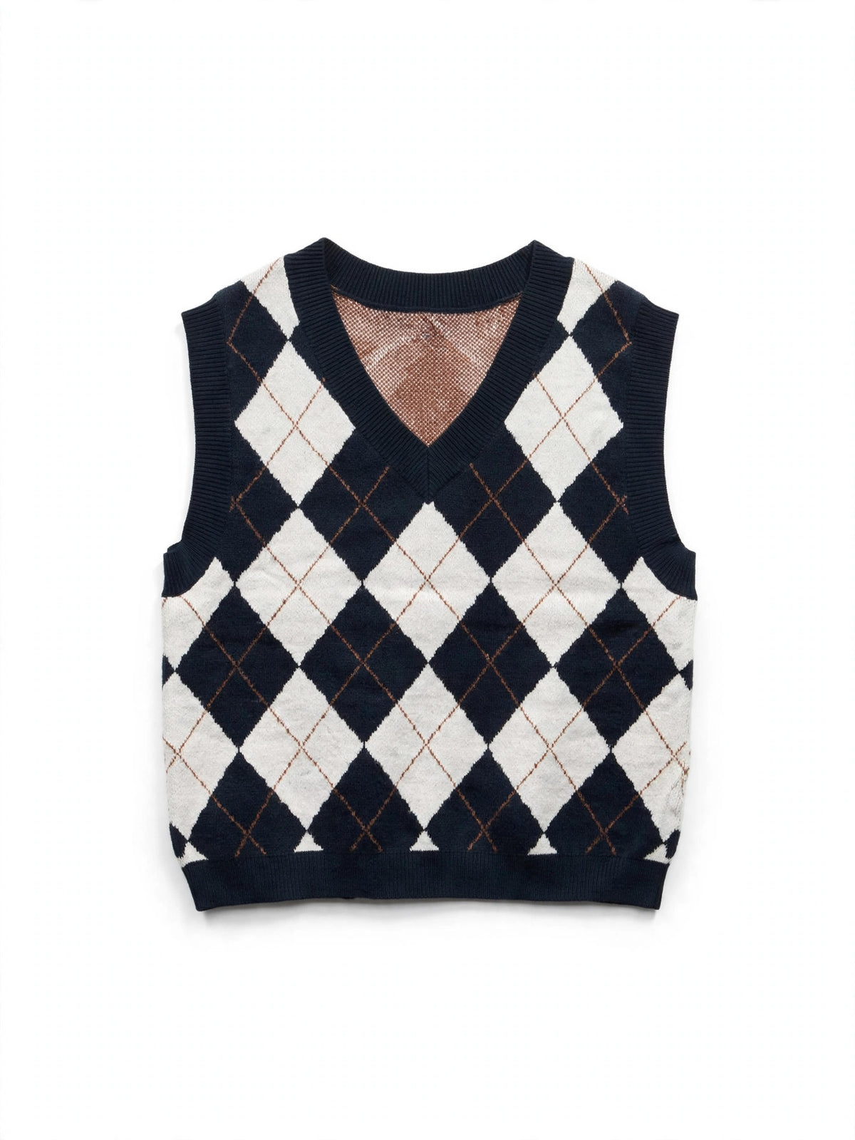 SO Navy Argyle Knit Sweater Vest (Size L)