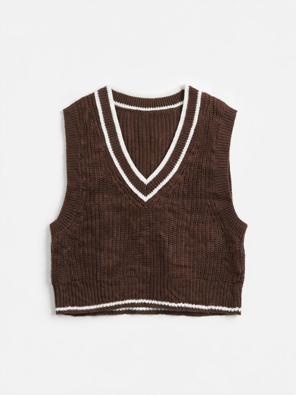 H&M Divided Brown Striped Knit Sweater Vest (Size XS)