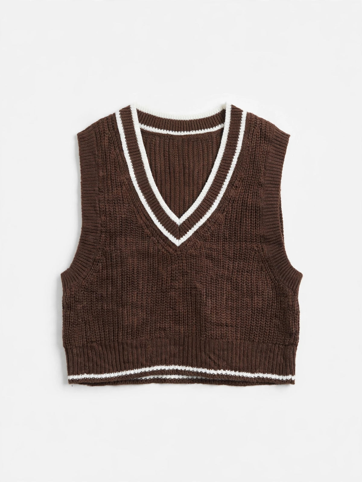 H&M Divided Brown Striped Knit Sweater Vest (Size XS)