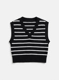 art class Kids Black/White Striped Knit Sweater Vest (Size XL 16)