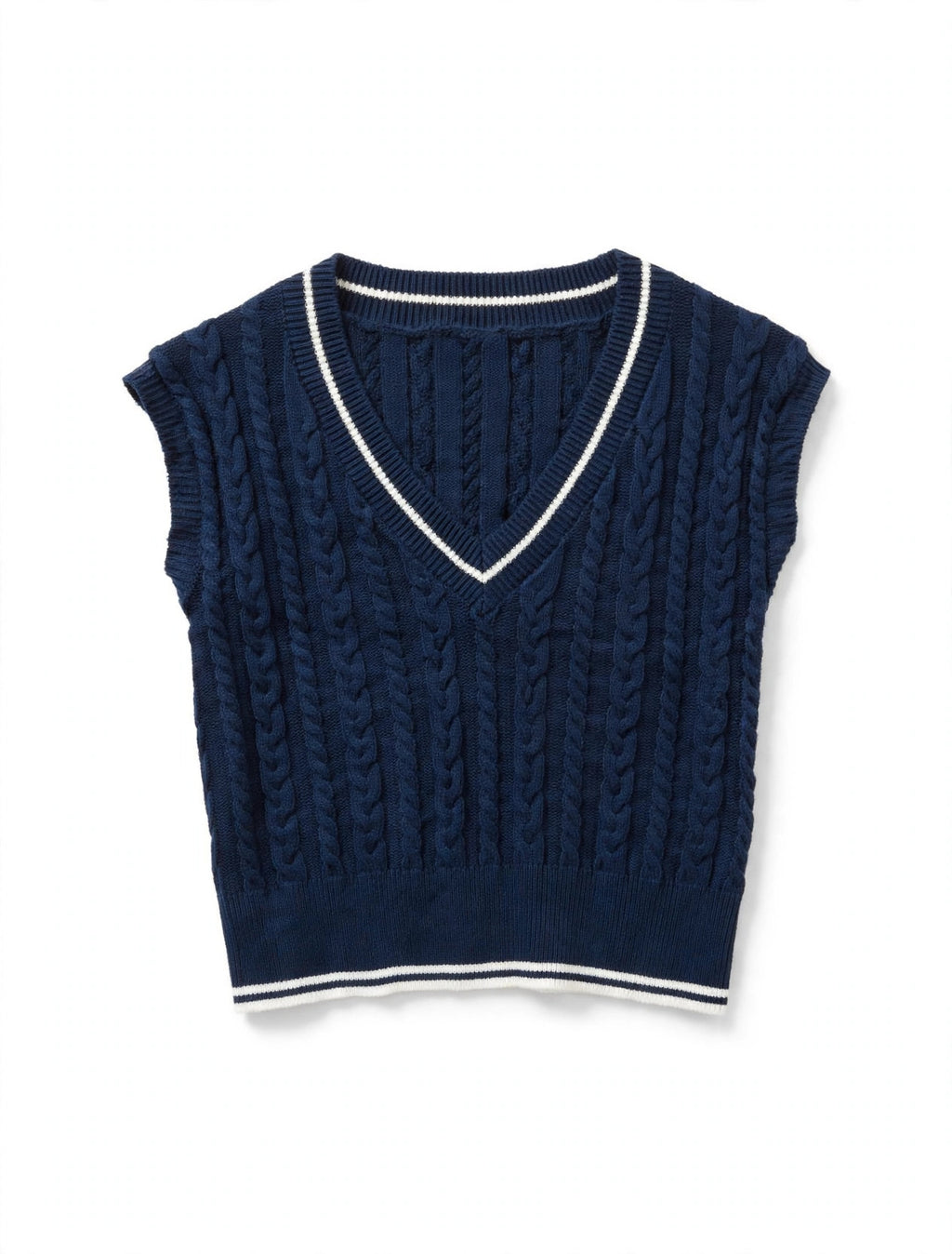 Sincerely Jules Navy Cable-Knit Sweater Vest (Size US S)