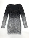 Bear Dance Black to Silver Ombre Sequin Mini Dress (Size L)