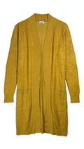 Cielo Mustard Yellow Open-Front Cardigan with Pockets (Size M)