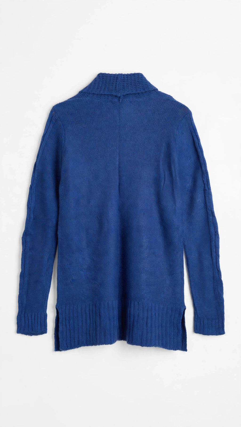 Jason Maxwell Royal Blue Cable-Knit Shawl-Collar Cardigan (Size M)