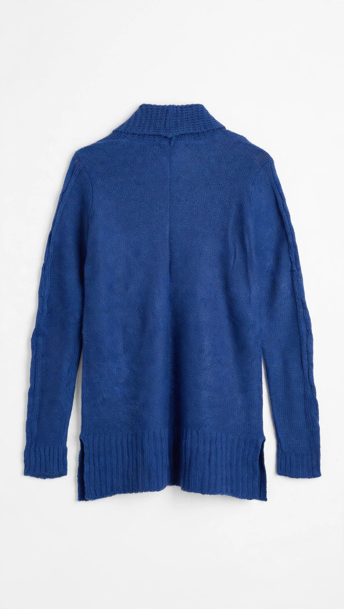 Jason Maxwell Royal Blue Cable-Knit Shawl-Collar Cardigan (Size M)
