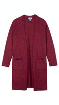Old Navy Magenta Marled Open-Front Cardigan with Pockets (Size L)