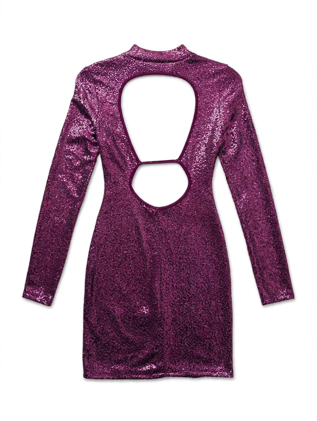 Speechless Magenta Purple Sequin Mini Dress with Back Cutout (Size XS)