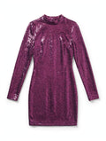 Speechless Magenta Purple Sequin Mini Dress with Back Cutout (Size XS)