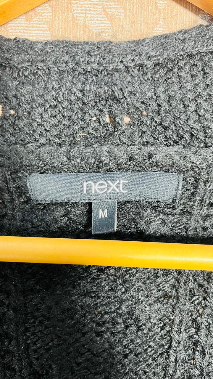 NEXT Dark Teal Cable Knit Cardigan with Pockets (Size M)
