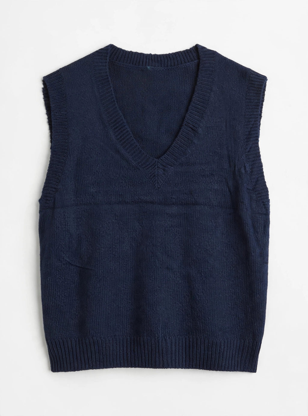 SHEIN Navy Blue Knit Sweater Vest (Size L)