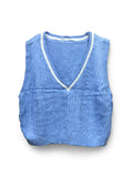 Garage Light Blue Cable-Knit Sweater Vest (Size M)
