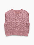 Sincerely Jules Dusty Pink Cable-Knit Sweater Vest (Size S)