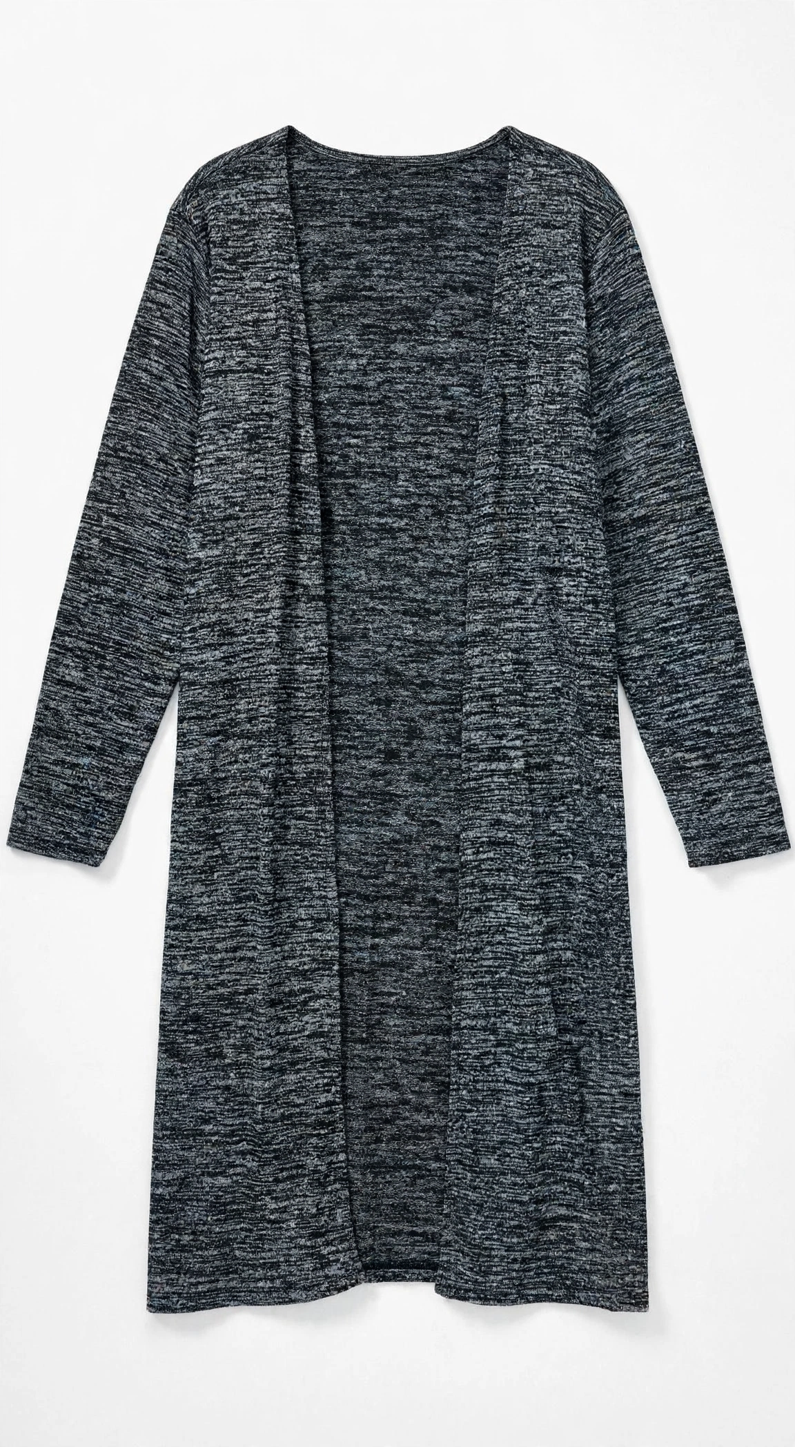 Grey Marle Long Pocket Cardigan with Open Front (Size 3X)