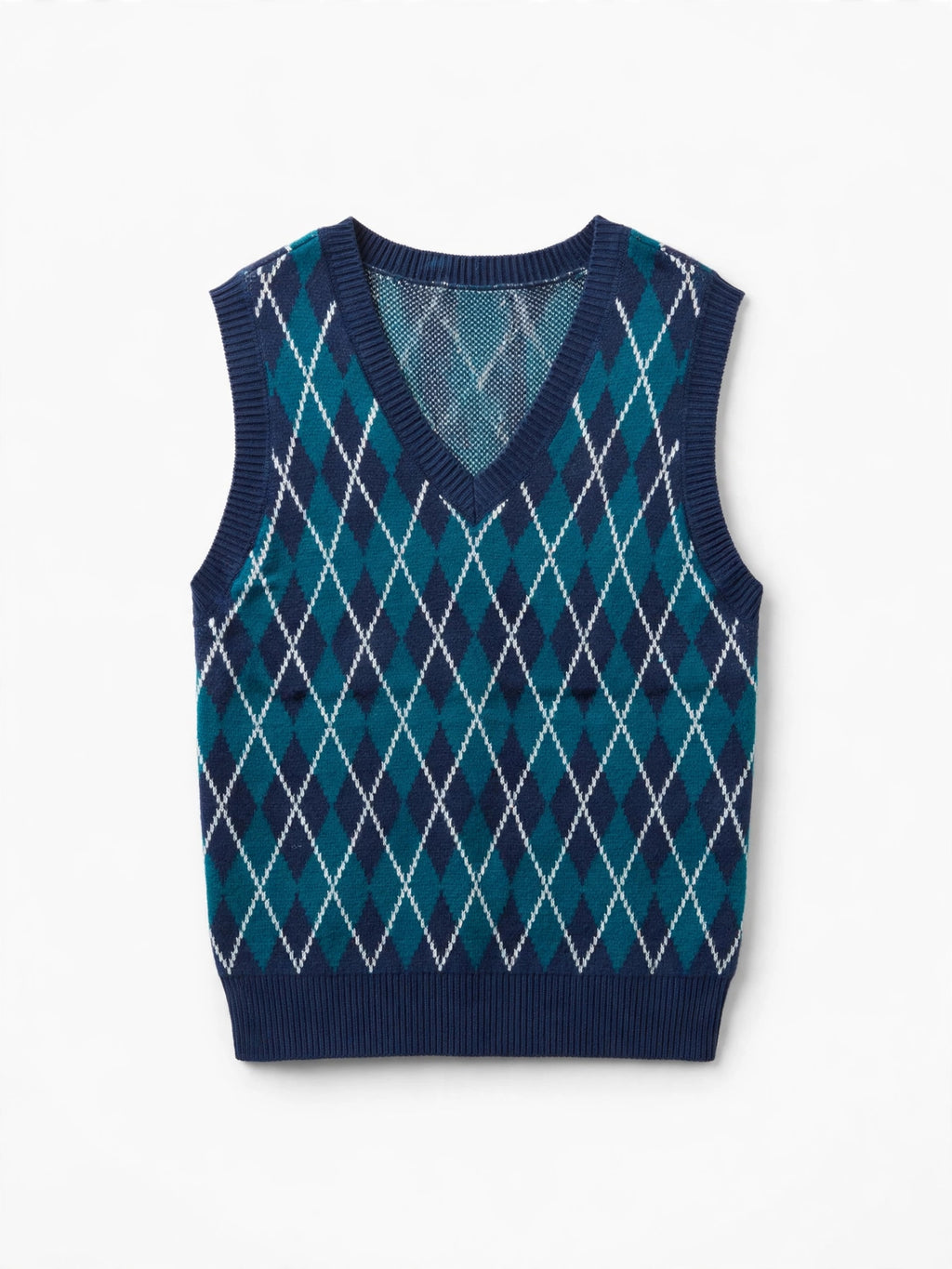 wild fable Teal/Blue Argyle Knit Sweater Vest (Size S)