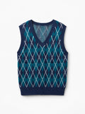 wild fable Teal/Blue Argyle Knit Sweater Vest (Size S)